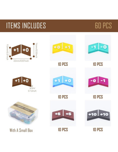 60 Piezas Contadores Coloridos MTG para Juegos de Cartas