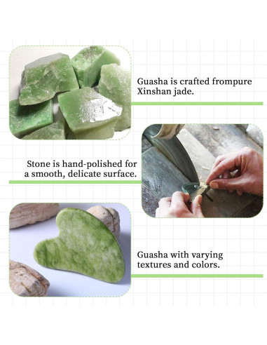 Herramienta Facial Gua Sha Dimeho Jade 8x6x0.6 cm Cuidado Piel