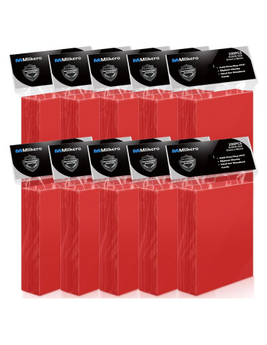 1000 Fundas de Cartas Mlikero Rojas 66x91 mm Mate
