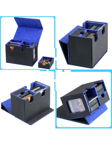 Caja de Cartas WELLMILLER MTG Commander Azul con Divisores