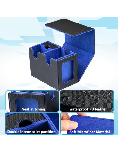 Caja de Cartas WELLMILLER MTG Commander Azul con Divisores