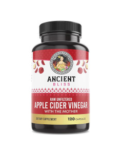 Cápsulas de Vinagre de Sidra de Manzana Orgánico Ancient Bliss 1600mg - 120 Unidades