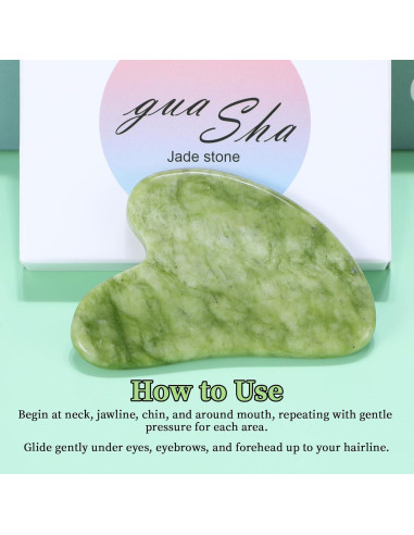 Herramienta Facial Gua Sha Dimeho Jade 8x6x0.6 cm Cuidado Piel