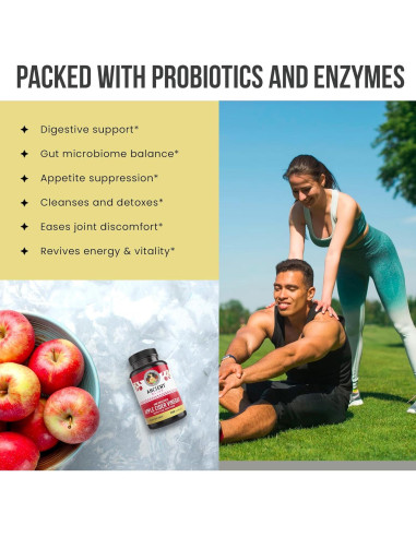 Cápsulas de Vinagre de Sidra de Manzana Orgánico Ancient Bliss 1600mg - 120 Unidades