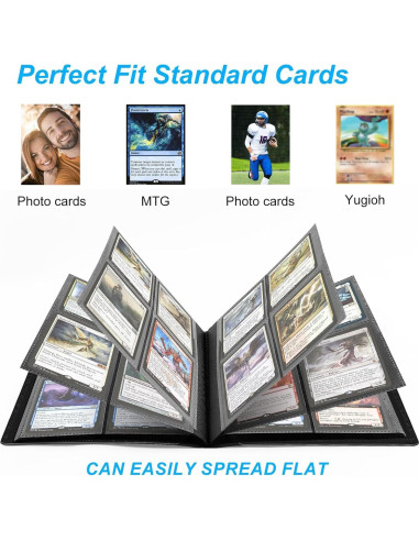 Carpeta de Tarjetas TiopLior 4 Bolsillos 160 Tarjetas Negra