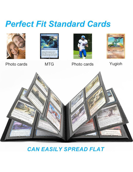 Carpeta de Tarjetas TiopLior 4 Bolsillos 160 Tarjetas Negra