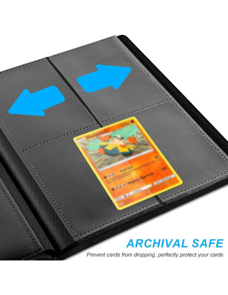 Carpeta de Tarjetas TiopLior 4 Bolsillos 160 Tarjetas Negra