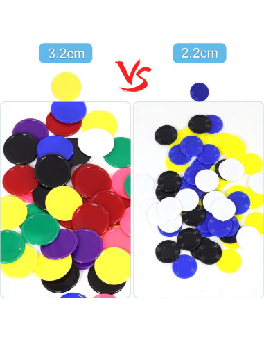 480 Fichas de Póker Plástico 3CM 8 Colores para Juegos