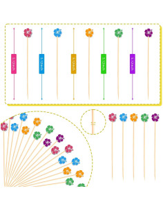 Palillos de Cóctel Crafterlife Hibisco Hawaiano 100 Pzas 2