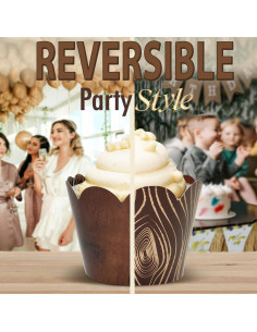 Fundas para Cupcakes Confetti Couture - Grano de Madera 24 Pzas 2