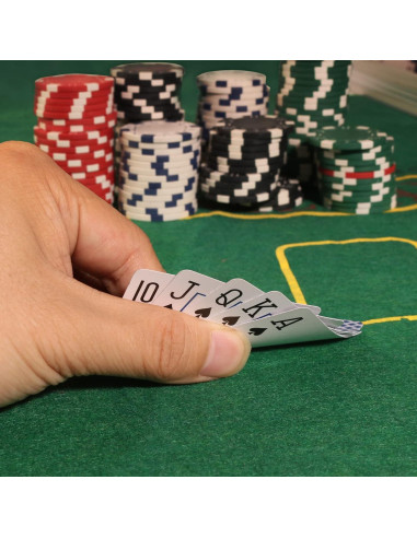 Juego de 200 Fichas de Póker LUOBAO con Estuche y Cartas