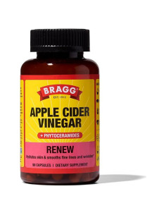 Cápsulas de Vinagre de Sidra de Manzana Bragg - 90 Unidades - Hidratación y Piel Saludable
