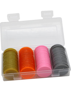 Juego de 100 Fichas de Póker Plástico 25mm con Caja 2