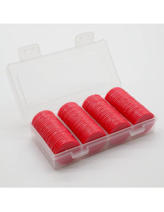 Juego de 100 Fichas de Plástico Rojo para Aprendizaje 25 mm 2