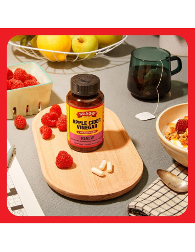 Cápsulas de Vinagre de Sidra de Manzana Bragg - 90 Unidades - Hidratación y Piel Saludable