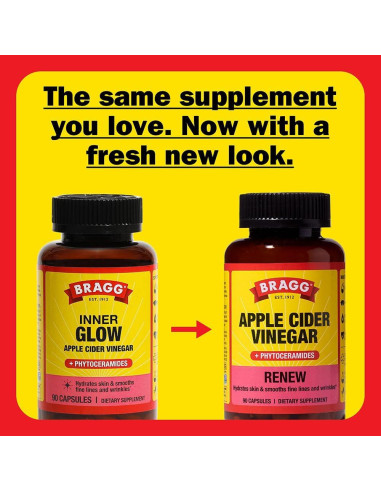 Cápsulas de Vinagre de Sidra de Manzana Bragg - 90 Unidades - Hidratación y Piel Saludable