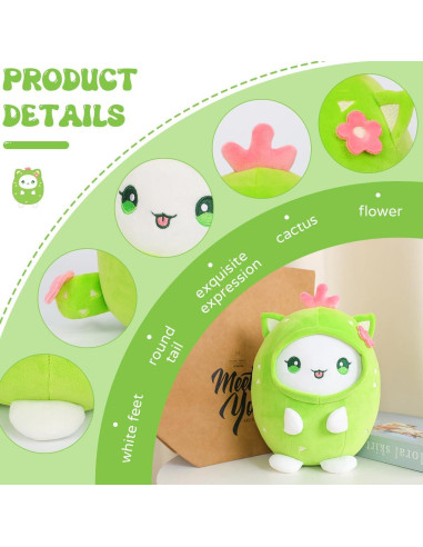 Almohada de Gato Cactus Alayger 20 cm Suave Kawaii