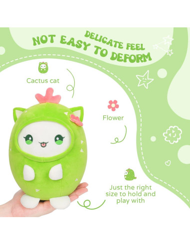 Almohada de Gato Cactus Alayger 20 cm Suave Kawaii