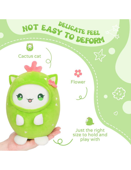 Almohada de Gato Cactus Alayger 20 cm Suave Kawaii