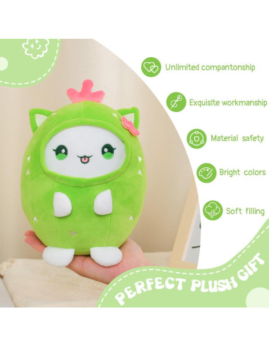 Almohada de Gato Cactus Alayger 20 cm Suave Kawaii