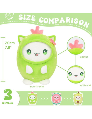 Almohada de Gato Cactus Alayger 20 cm Suave Kawaii