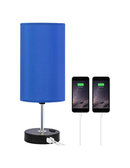 Lámpara de Mesa Táctil Woderdeng 3 Niveles USB Azul Lámpara de Mesa Táctil Woderdeng 3 Niveles USB Azul