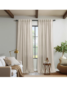 Cortinas KOUFALL de Lino 132x259 cm con Bolsillo Trasero 2