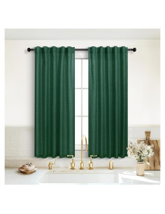 Cortinas Sheer KOUFALL Verde Oscuro 91x137 cm Pack 2