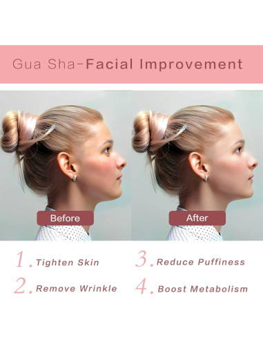 Herramienta Gua Sha de Cuarzo Rosa Contrybox - Cuidado Facial