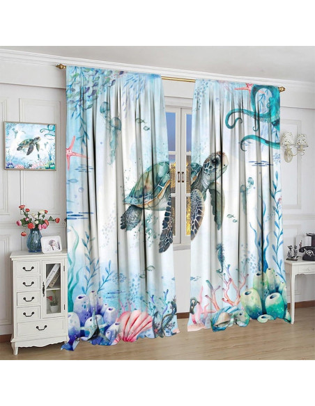 Cortinas AAVEUP Nauticas 2 Paneles 53x137 cm Opacas