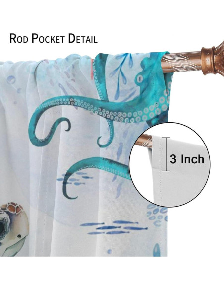 Cortinas AAVEUP Nauticas 2 Paneles 53x137 cm Opacas