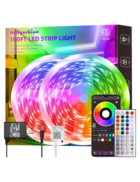 Tira LED RGB HEDYNSHINE 30.48 m Control por APP y Música