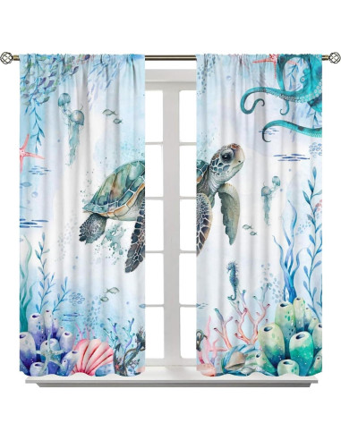 Cortinas AAVEUP Nauticas 2 Paneles 53x137 cm Opacas