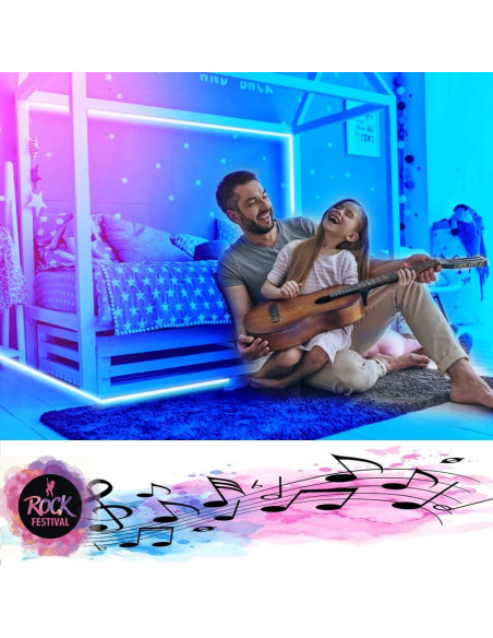 Tira LED RGB HEDYNSHINE 30.48 m Control por APP y Música