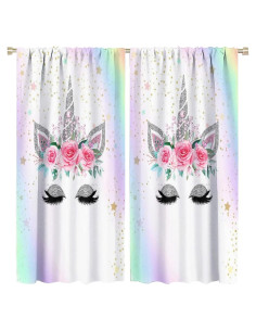 Cortinas Unicornio 2 Paneles 53x160 cm Blackout SXXLDNG