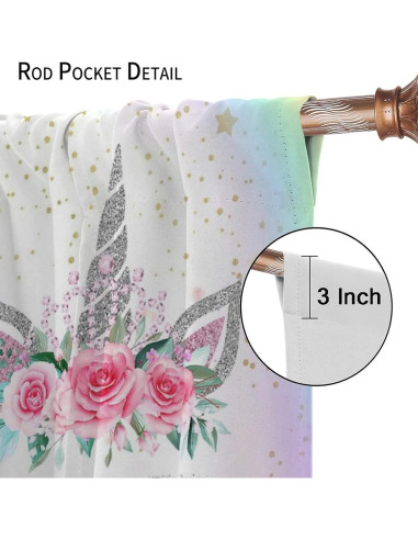 Cortinas Unicornio 2 Paneles 53x160 cm Blackout SXXLDNG