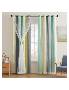 Cortina Opaca XiDi Arcoíris 34x183 cm para Niños