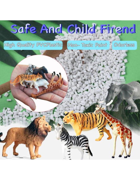 12 Pcs Figuras Animales Safari Yowlieu Juguetes Educativos