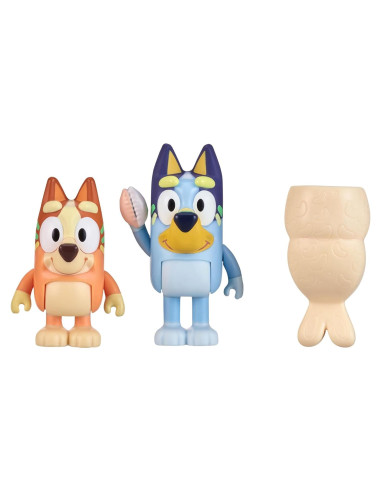 Figuras Bluey y Bingo con Cola de Sirena 6.35 cm