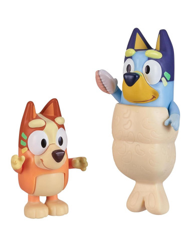 Figuras Bluey y Bingo con Cola de Sirena 6.35 cm