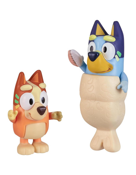 Figuras Bluey y Bingo con Cola de Sirena 6.35 cm