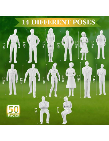 Figuras Miniatura 50 Pcs Namalu Escala 1:50 Blancas