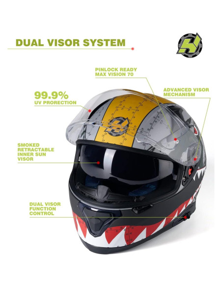 Casco HAX Impulse Spitfire S para motocicleta DOT 2,04 kg Casco HAX Impulse Spitfire S para motocicleta DOT 2,04 kg