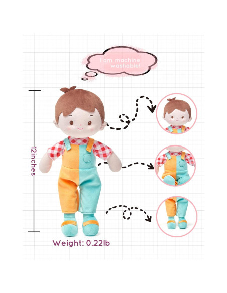 Muñeca Suave LeyaDoll 30cm para Niños - Regalo Cumpleaños Muñeca Suave LeyaDoll 30cm para Niños - Regalo Cumpleaños