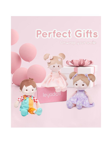 Muñeca Suave LeyaDoll 30cm para Niños - Regalo Cumpleaños
