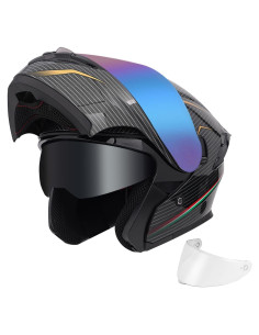 Casco Modular JQF Gear FF808 Doble Visor Carbono L