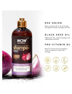 Champú WOW Aceite de Semilla de Cebolla Roja 300 ml - Brillo y Hidratación 2