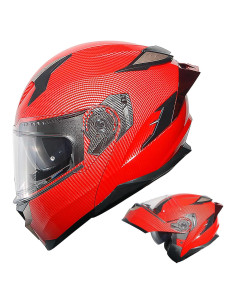 Casco Modular 1Storm HJA119 para Motocicleta Rojo