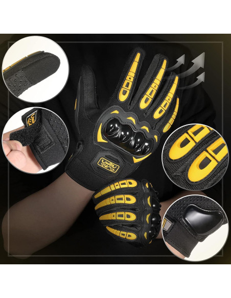 Guantes de Motocicleta COFIT XXL Amarillo Transpirables