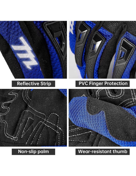 Guantes de Motocicleta MADBIKE MD66 Transpirables Azul Guantes de Motocicleta MADBIKE MD66 Transpirables Azul